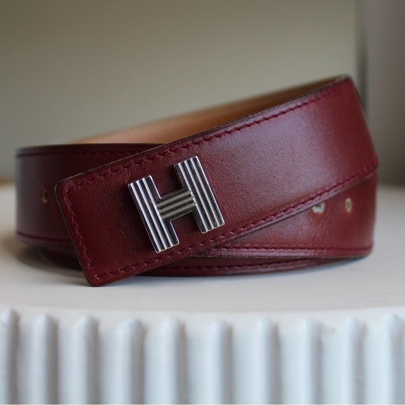 Authentic Hermés Maroon Belt - Picture 2 of 7